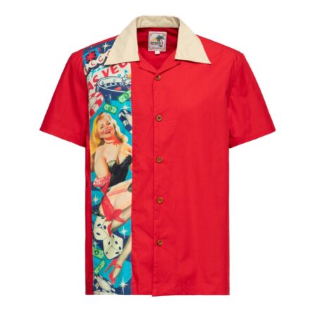 King Kerosin Las Vegas Pin Up Panel Shirt Red-M | King Kerosin