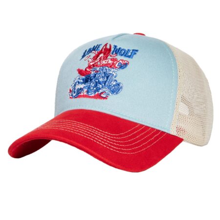 King Kerosin Lone Wolf Trucker Pet Blauw & Rood | King Kerosin