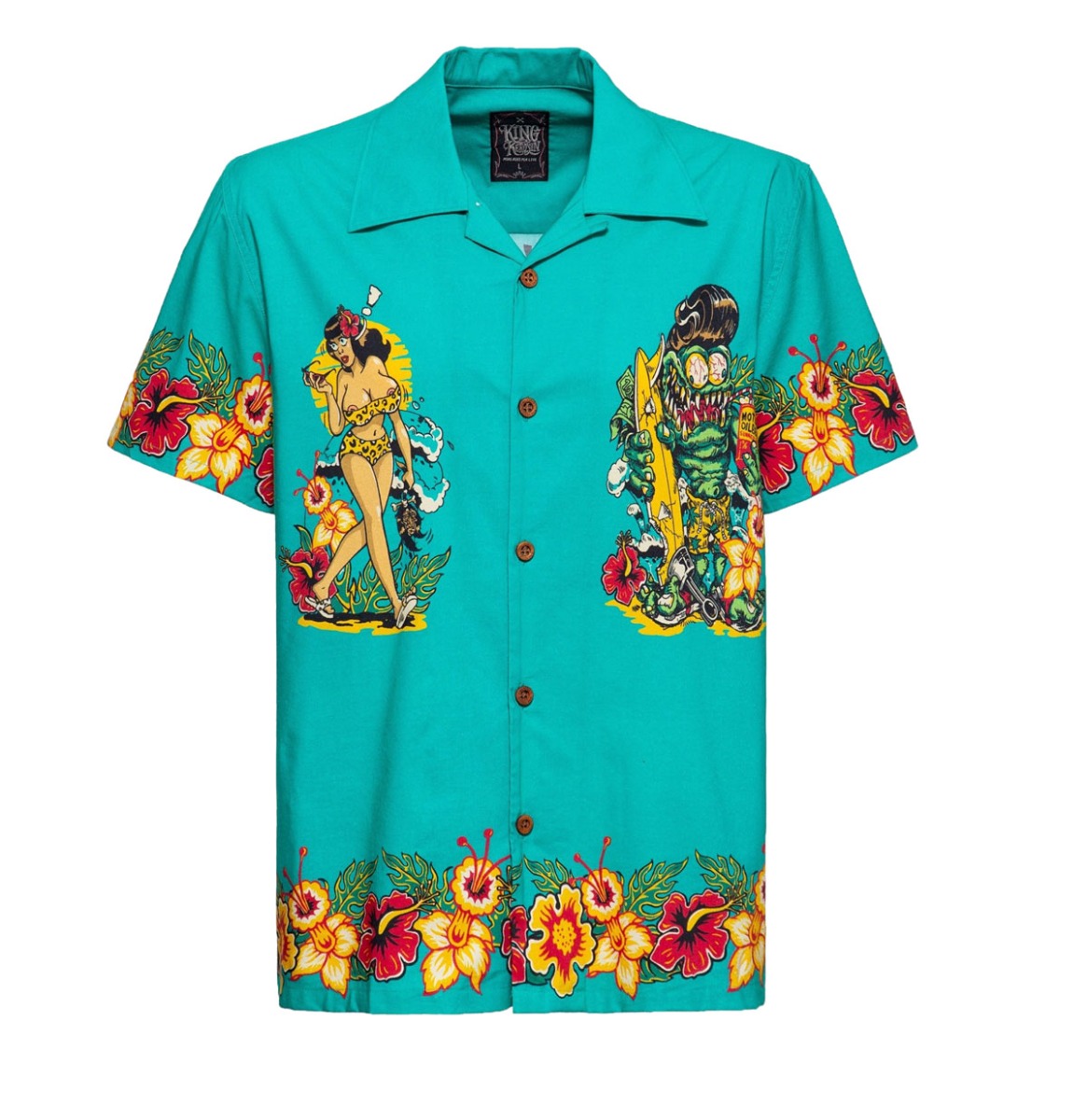 King Kerosin Make My Dreams Shirt Turquoise-XXXXXL | King Kerosin