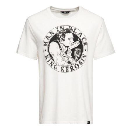 King Kerosin Man In Black Johnny Cash T-Shirt Off White-XXXXXL | King Kerosin