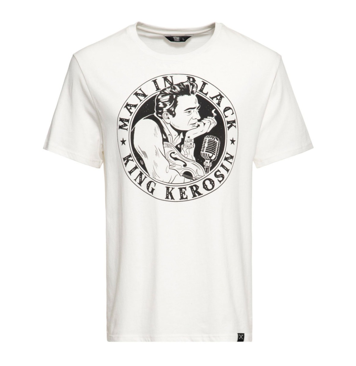 King Kerosin Man In Black Johnny Cash T-Shirt Off White-XXXXXL | King Kerosin