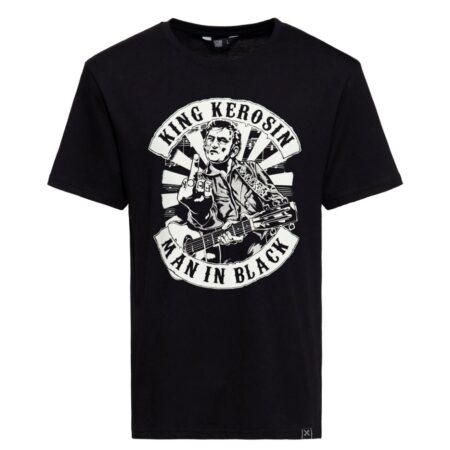 King Kerosin Man in Black Classic T-Shirt Black-XXXXL | King Kerosin