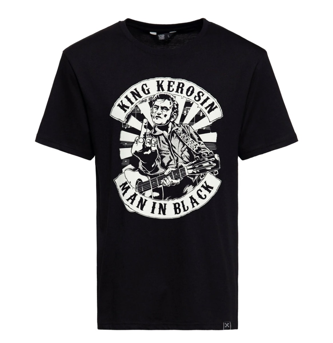 King Kerosin Man in Black Classic T-Shirt Black-XXXXL | King Kerosin