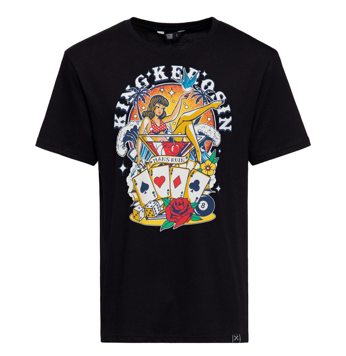 King Kerosin Mans Ruin T-shirt Black-XL | King Kerosin