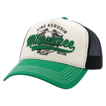 King Kerosin Milwaukee Trucker Pet Groen & Gebroken Wit & Zwart | King Kerosin