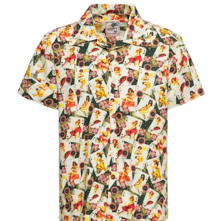 King Kerosin Playing Cards Shirt Deep Green-XXXXL | King Kerosin