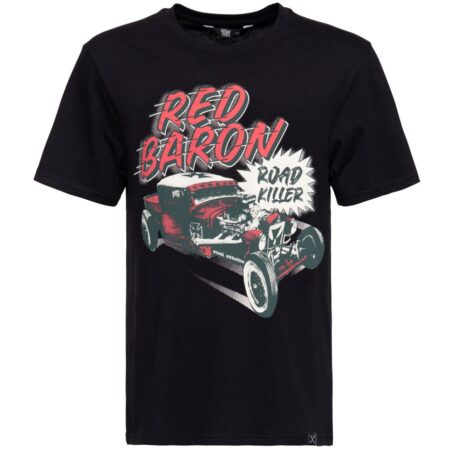 King Kerosin Red Baron Roadkiller Mens T-Shirt Black -M | 17% korting | King Kerosin