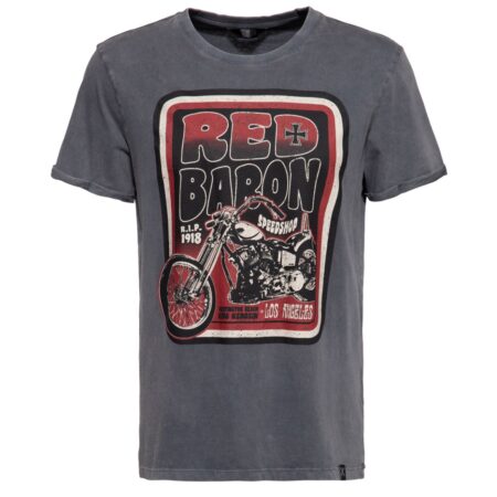 King Kerosin Red Baron Speedshop T-Shirt Steel Grey-XXXXL | 27% korting | King Kerosin