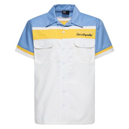 King Kerosin Redondo Beach Work Shirt White & Blue-3XL | King Kerosin