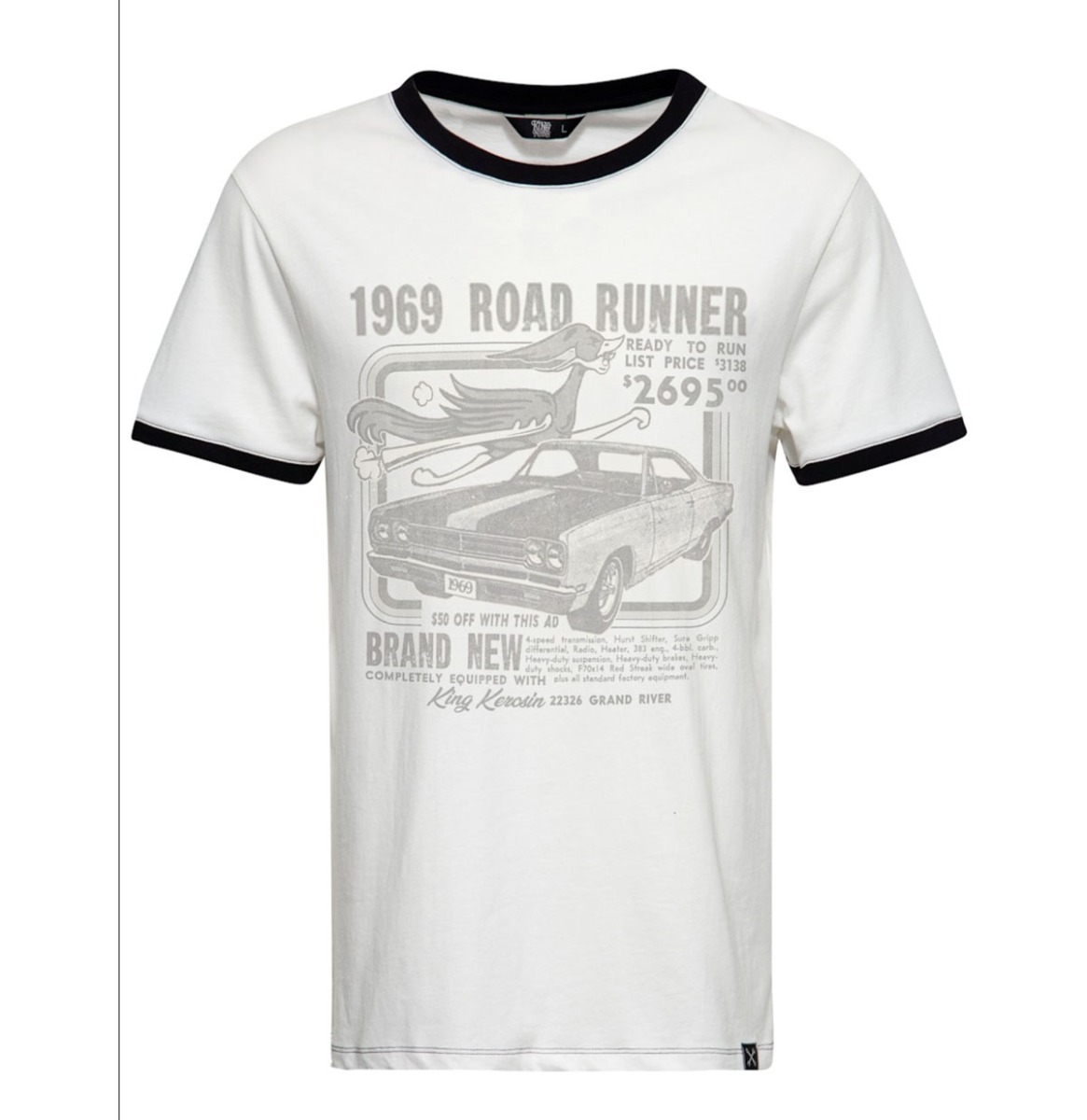 King Kerosin Roadrunner Contrast T-Shirt White-XXXL | King Kerosin