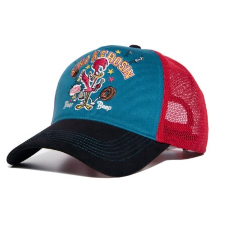 King Kerosin Roadrunner Crash Beep Beep Trucker Cap Black Turquoise | Fiftiesstore