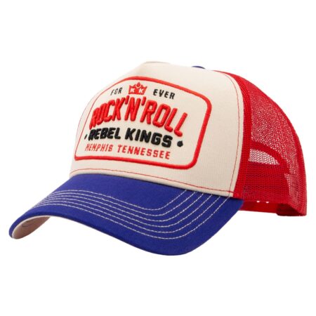 King Kerosin Rock 'N' Roll Rebel Kings Trucker Pet Rood & Blauw & Beige | King Kerosin
