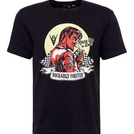 King Kerosin Rockabilly Forever Mens T-Shirt Black-S | 25% korting | Fiftiesstore