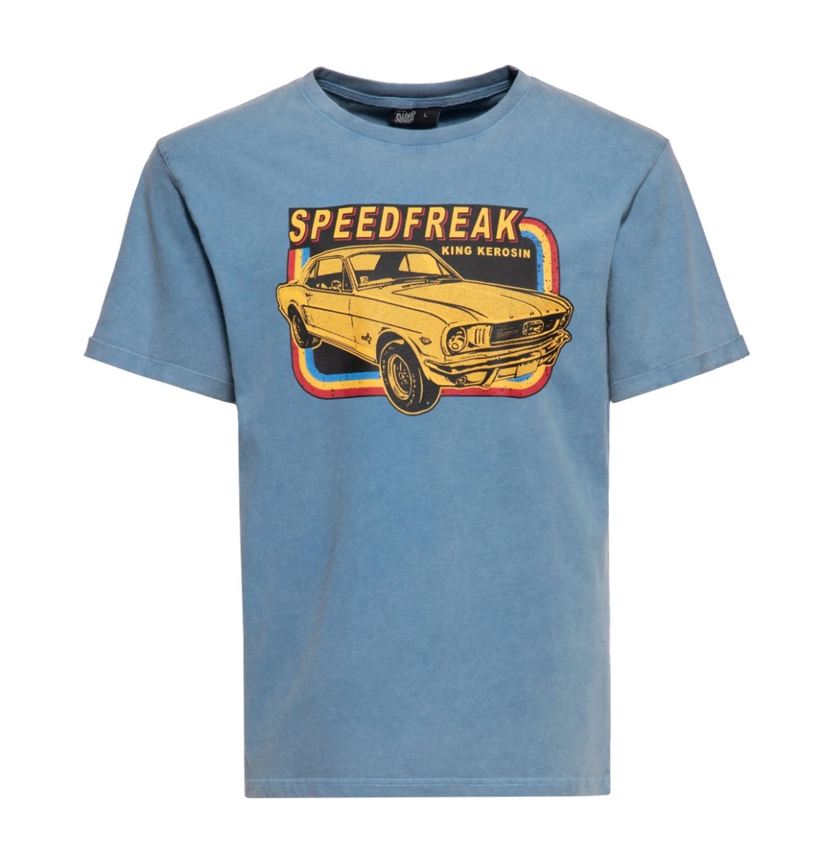 King Kerosin Speed Freak T-Shirt Oil Washed Sky Blue-XXXXL | King Kerosin
