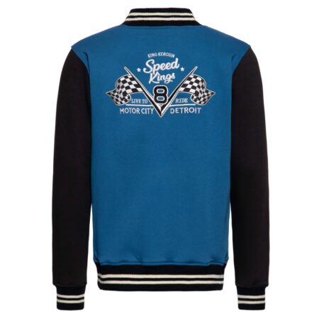 King Kerosin Speed King College Jacket Smoke Blue -M | Fiftiesstore