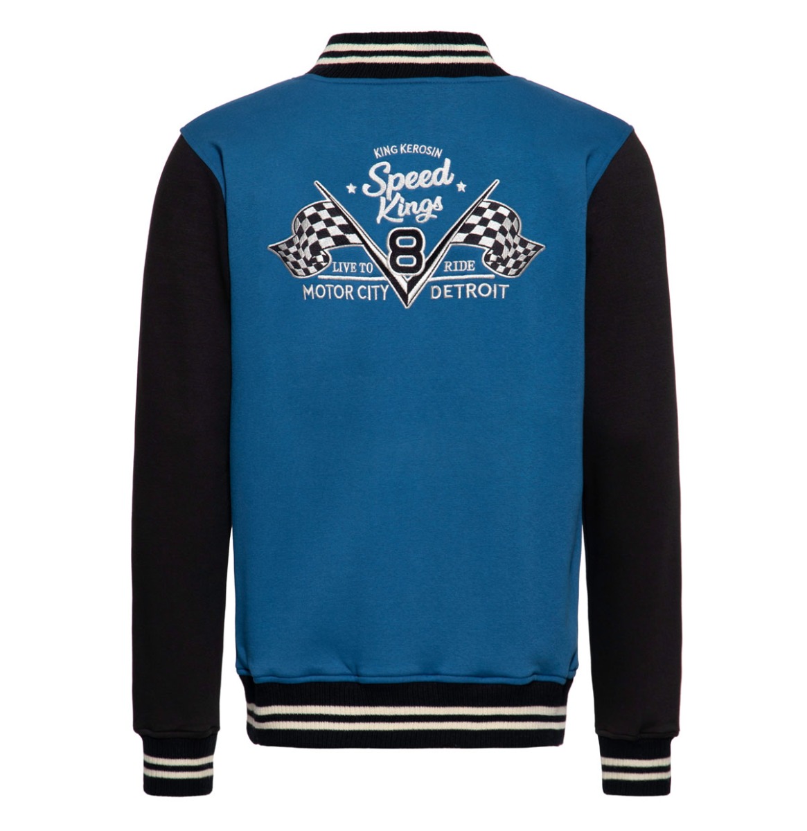 King Kerosin Speed King College Jacket Smoke Blue -M | Fiftiesstore