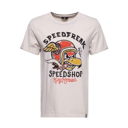 King Kerosin Speedfreak Speedshop T-Shirt Ecru-L | King Kerosin