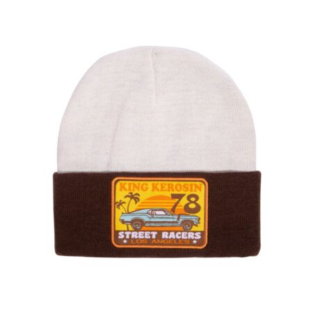 King Kerosin Street Racers Los Angeles Beanie Muts Bruin En Wit | 25% korting | King Kerosin