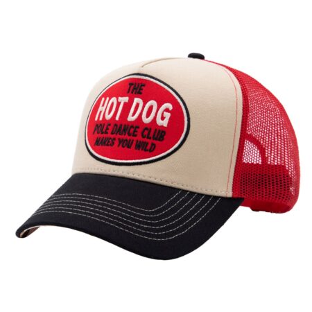 King Kerosin The Hot Dog Pole Dance Club Makes You Wild Trucker Pet Rood & Zwart & Beige | King Kerosin