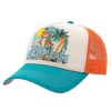 King Kerosin Tijger Beach Please Trucker Pet Turquoise & Gebroken Wit & Oranje | King Kerosin