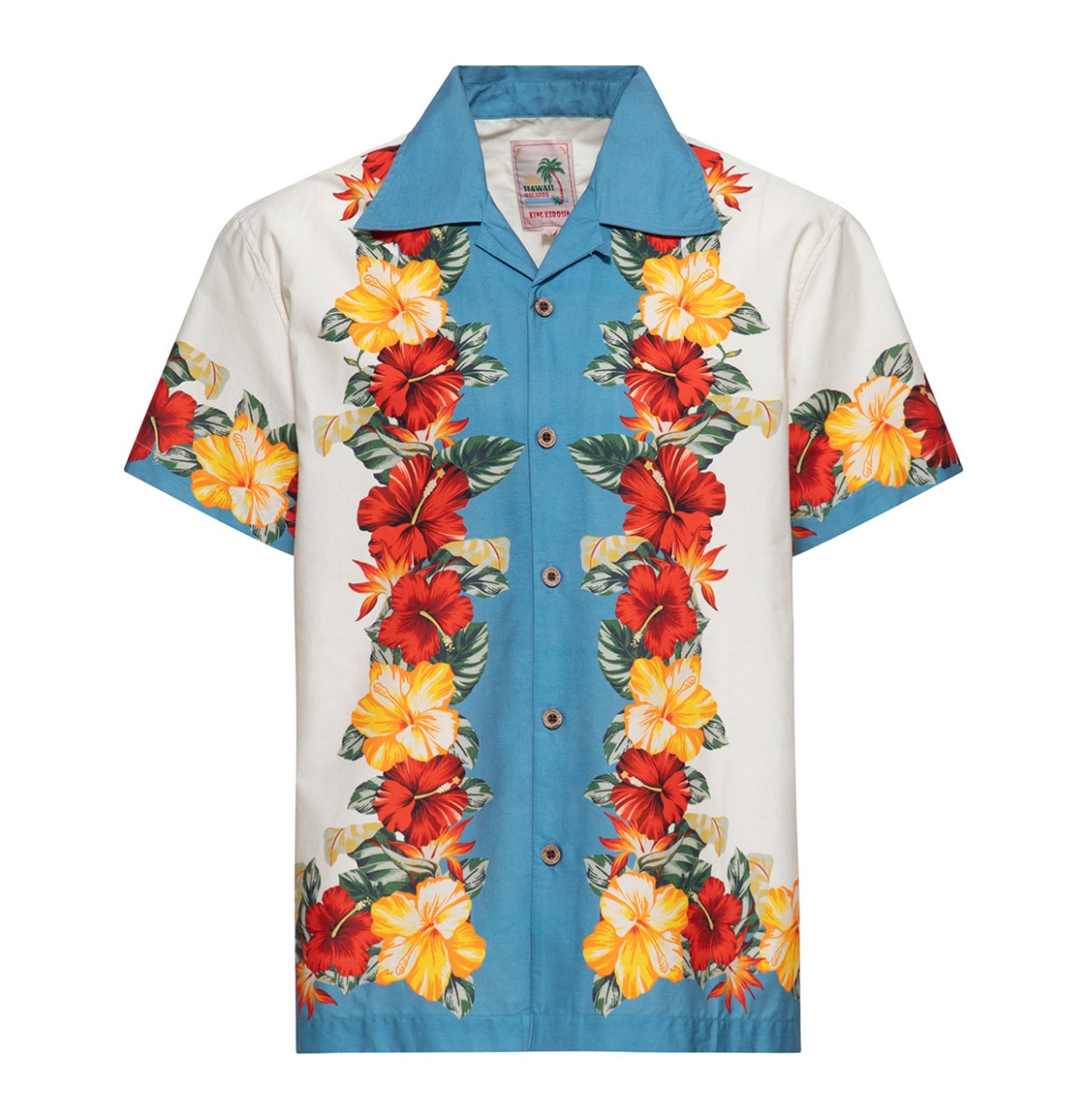 King Kerosin Tropical Flowers Shirt Off White-4XL | King Kerosin