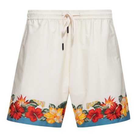 King Kerosin Tropical Flowers Shorts Off White-3XL | King Kerosin