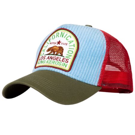 King Kerosin Trucker Pet Cord Californiacation Groen En Licht Blauw En Rood | King Kerosin