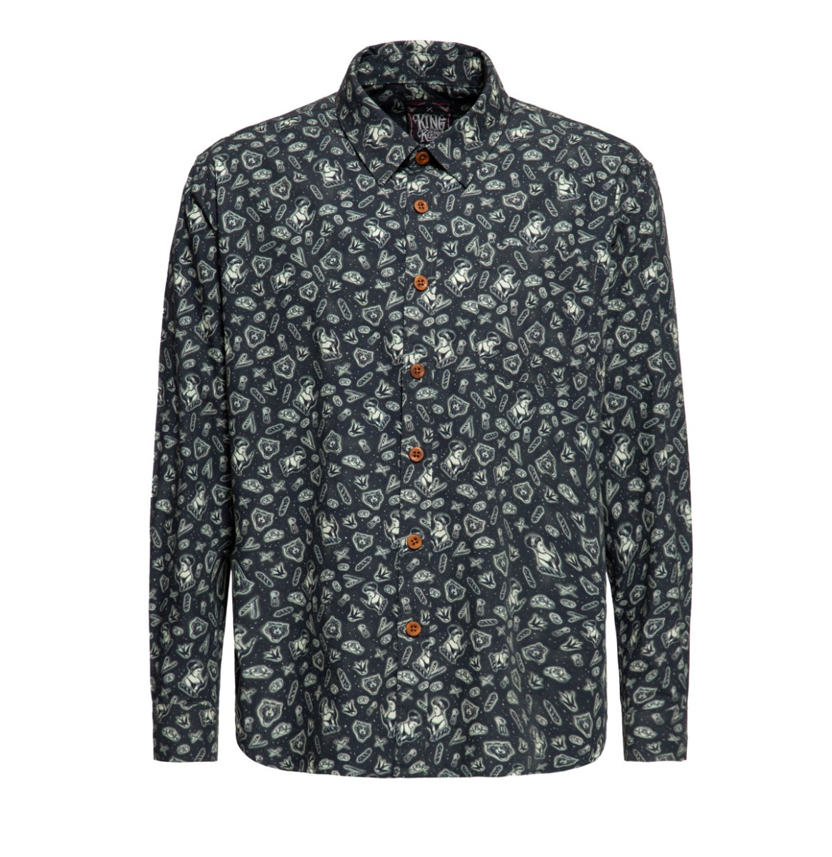 King Kerosin Vintage Suit Shirt Barber Black-XXXXXL | King Kerosin