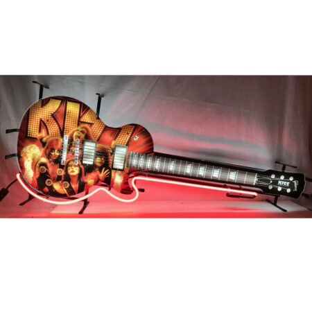 Kiss Gibson Gitaar Neon Verlichting 117 x 45 cm - Rood
