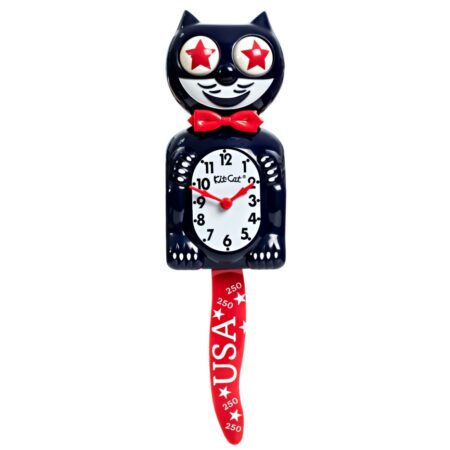 Kit-Cat Klock Donker Blauw & Rood Old Glory Speciale Editie | Kit-Cat Klock