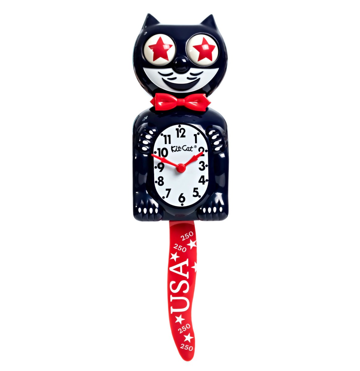 Kit-Cat Klock Donker Blauw & Rood Old Glory Speciale Editie | Kit-Cat Klock