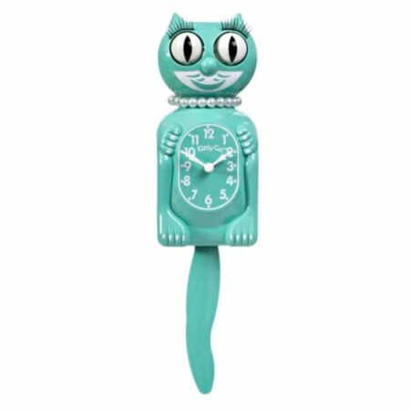 Kit-Cat Klock Ocean Waves Miss Kitty-Cat MKC-7 Turquoise | Kit-Cat Klock