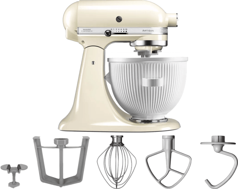KitchenAid Artisan Mixer 5KSM125 Amandelwit + IJsbereider
