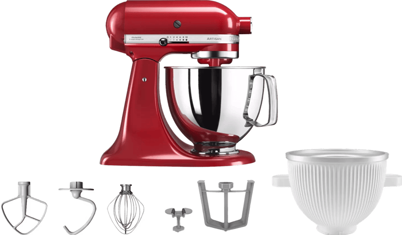 KitchenAid Artisan Mixer 5KSM125 Keizerrood + IJsbereider