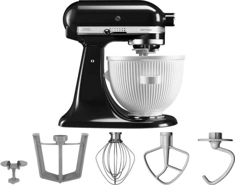 KitchenAid Artisan Mixer 5KSM125 Onyx Zwart + IJsbereider