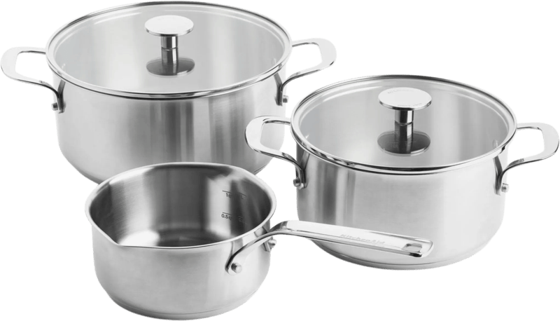 KitchenAid rvs Pannenset 3-delig