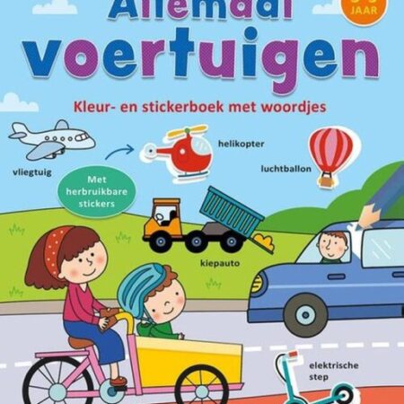 Kleur En Stickerboek Met Woordjes - Allemaal Voertuigen (3-5 Jaar) | Deltas