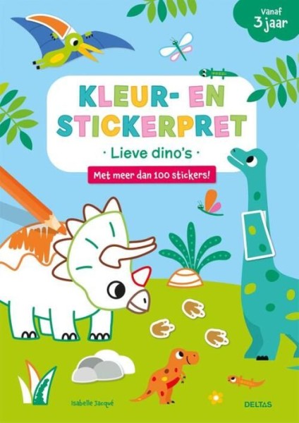 Kleur- En Stickerpret - Lieve Dino's (vanaf 3 Jaar) | Deltas