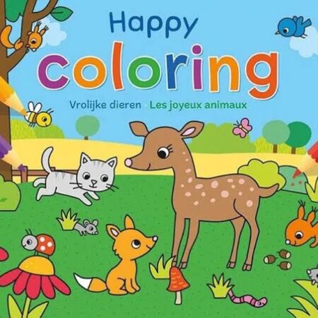 Kleurboek Happy Coloring - Vrolijke Dieren | Deltas