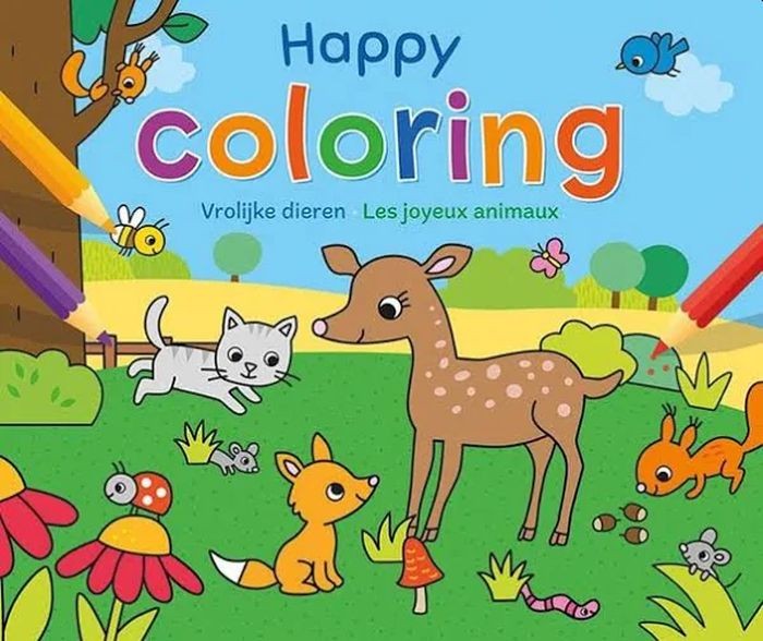 Kleurboek Happy Coloring - Vrolijke Dieren | Deltas