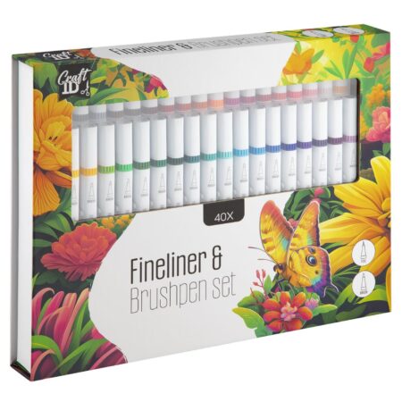 Kleurset Fineliner & Brushpen 40-delig | Craft ID