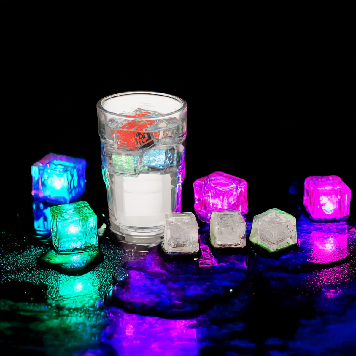Kleurveranderende LED-ijsblokjes - Set van 6 - 2