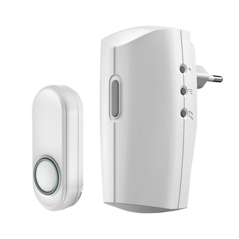 KlikAanKlikUit ACDB-8000AC Plug-in draadloze deurbelset Slimme deurbel Wit | KlikAanKlikUit
