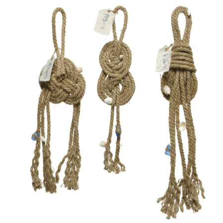 Knoop jute touw met schelp 3x10x50cm | Decoris