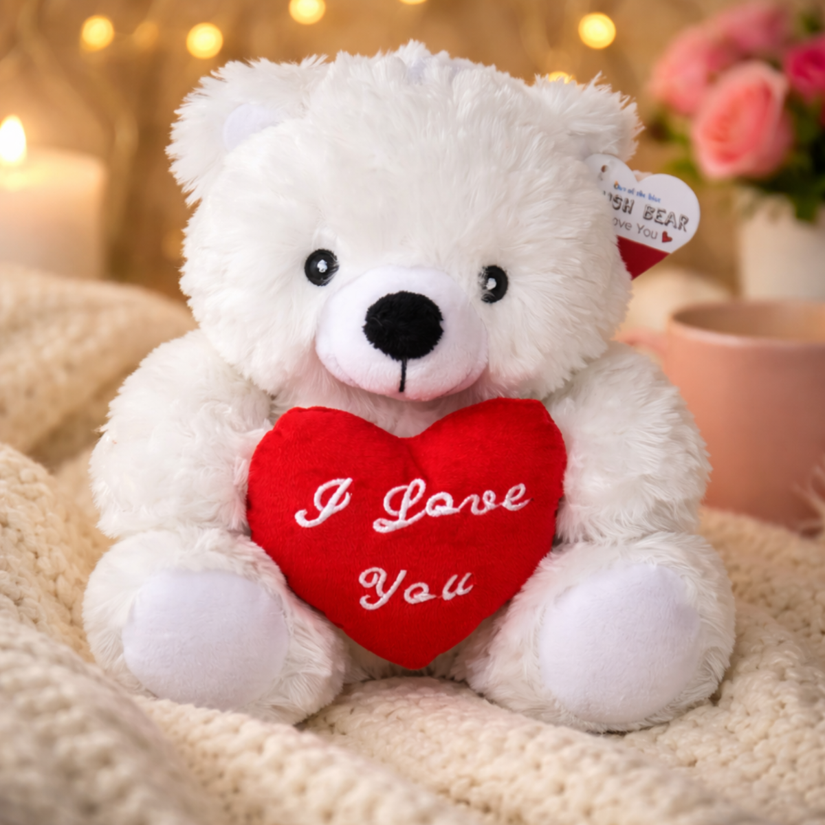Knuffelbeer met Hartje - 22 cm | OUT OF THE BLUE