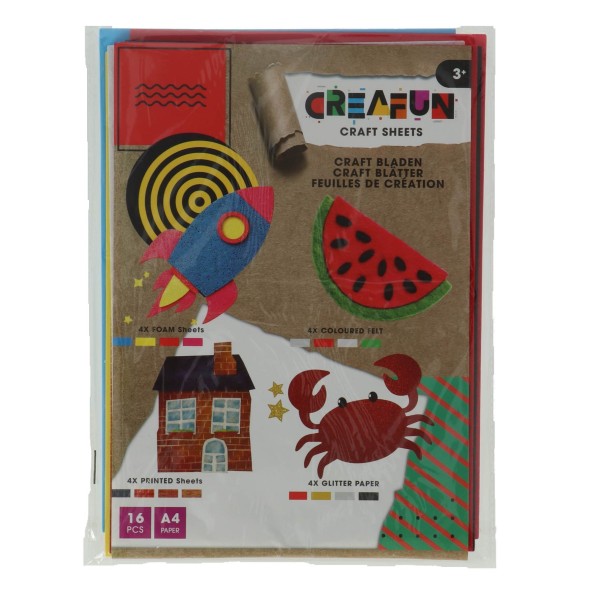 Knutselset A4 Vellen Vilt/foam/glitter/transparant |