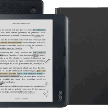 Kobo Libra Colour Zwart + Notebook Sleep Cover Zwart