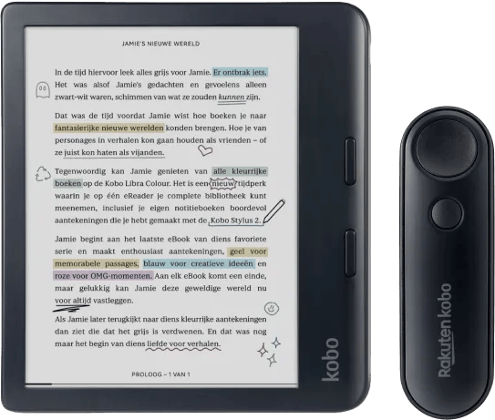 Kobo Libra Colour Zwart + Remote
