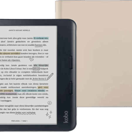 Kobo Libra Colour Zwart + Sleep Cover Beige