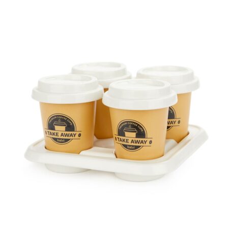 Koffiekopjes Takeaway Porselein - Set van 4 | 24% korting | Fiftiesstore